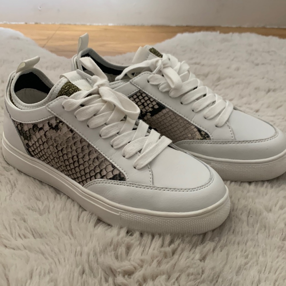 Steve Madden Bliss Gold Snake Sneakers